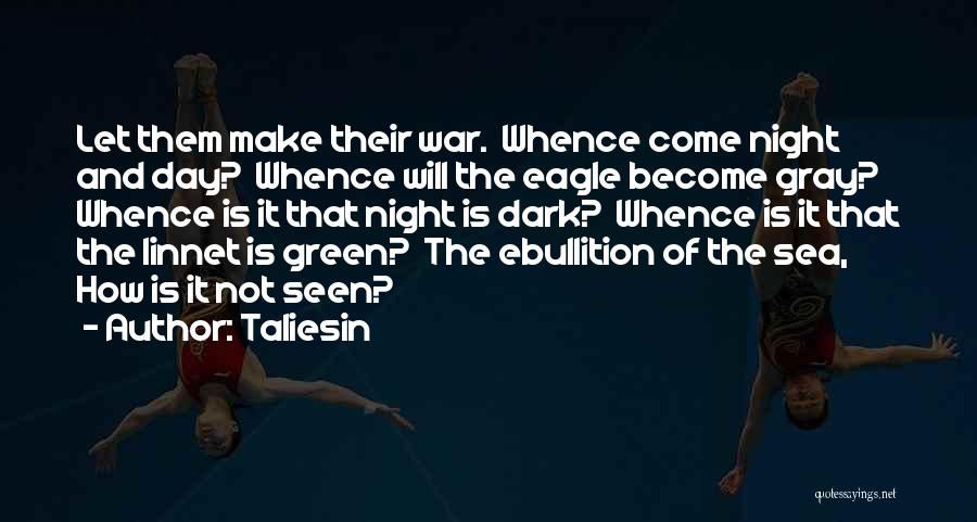 Taliesin Quotes: Let Them Make Their War. Whence Come Night And Day? Whence Will The Eagle Become Gray? Whence Is It That