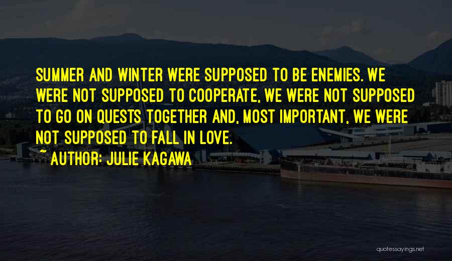 Julie Kagawa Quotes: Summer And Winter Were Supposed To Be Enemies. We Were Not Supposed To Cooperate, We Were Not Supposed To Go