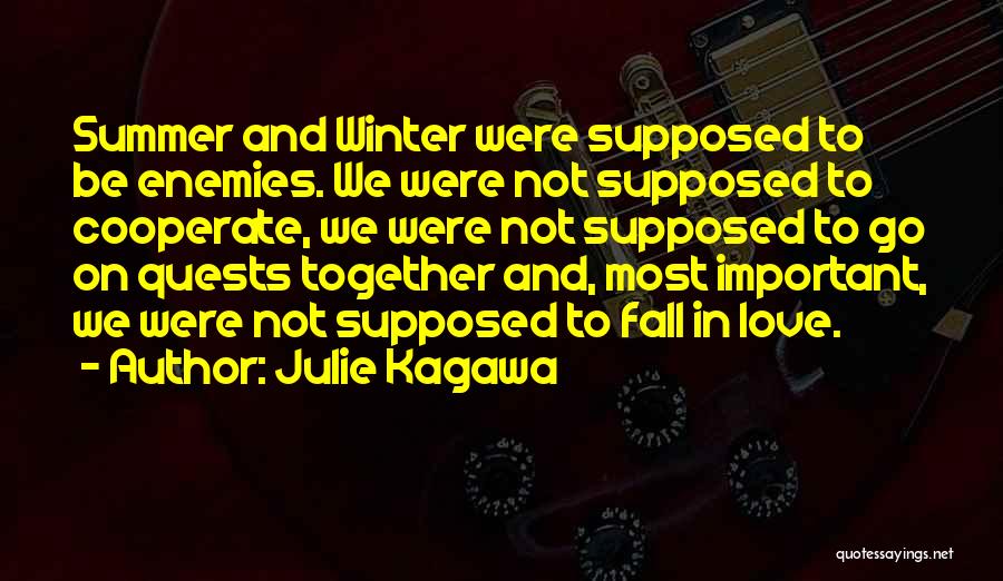 Julie Kagawa Quotes: Summer And Winter Were Supposed To Be Enemies. We Were Not Supposed To Cooperate, We Were Not Supposed To Go