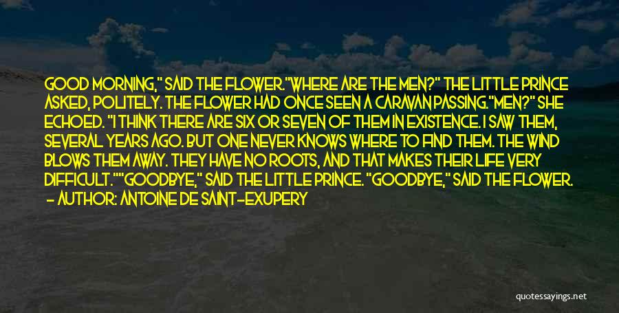 Antoine De Saint-Exupery Quotes: Good Morning, Said The Flower.where Are The Men? The Little Prince Asked, Politely. The Flower Had Once Seen A Caravan