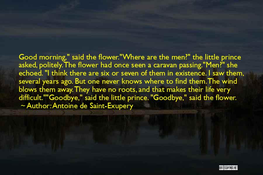 Antoine De Saint-Exupery Quotes: Good Morning, Said The Flower.where Are The Men? The Little Prince Asked, Politely. The Flower Had Once Seen A Caravan
