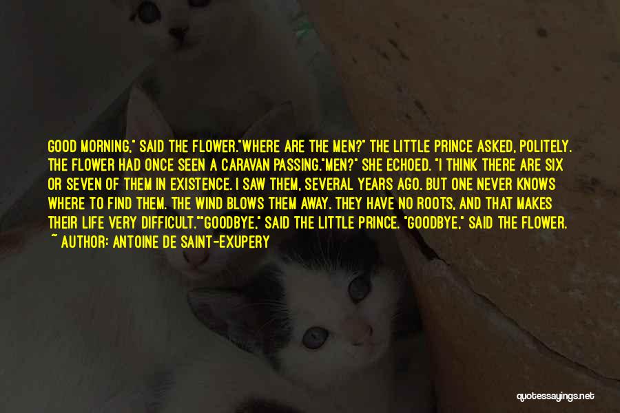 Antoine De Saint-Exupery Quotes: Good Morning, Said The Flower.where Are The Men? The Little Prince Asked, Politely. The Flower Had Once Seen A Caravan