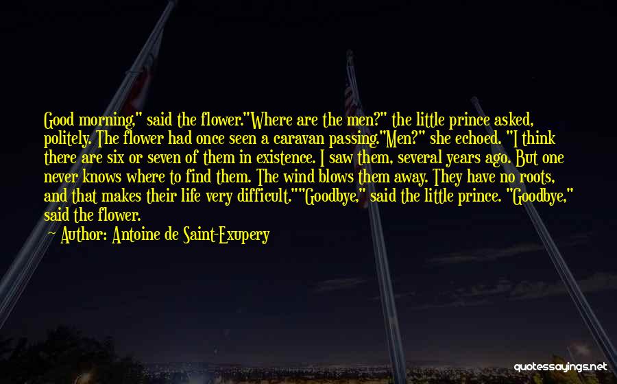 Antoine De Saint-Exupery Quotes: Good Morning, Said The Flower.where Are The Men? The Little Prince Asked, Politely. The Flower Had Once Seen A Caravan