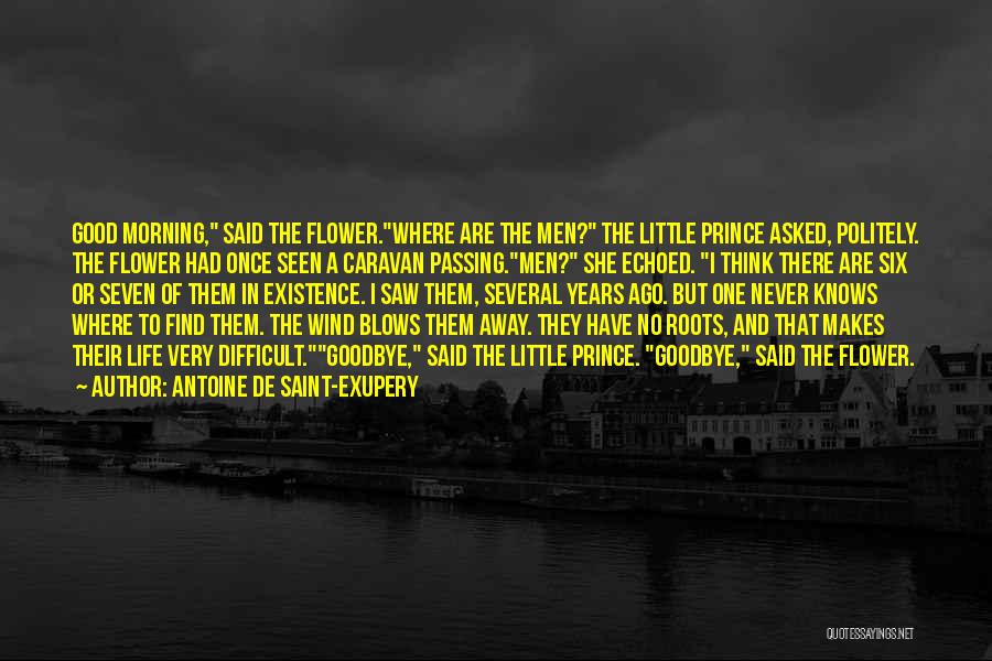 Antoine De Saint-Exupery Quotes: Good Morning, Said The Flower.where Are The Men? The Little Prince Asked, Politely. The Flower Had Once Seen A Caravan