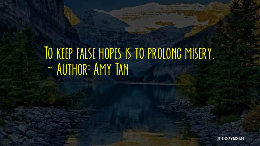 Amy Tan Quotes: To Keep False Hopes Is To Prolong Misery.