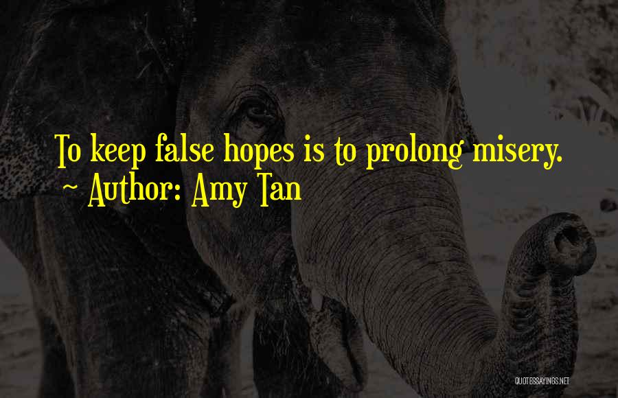 Amy Tan Quotes: To Keep False Hopes Is To Prolong Misery.