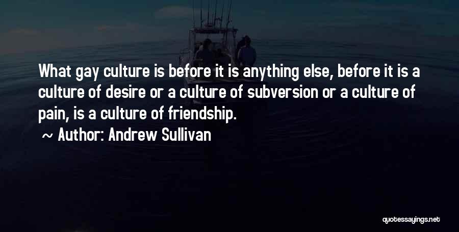 Andrew Sullivan Quotes: What Gay Culture Is Before It Is Anything Else, Before It Is A Culture Of Desire Or A Culture Of
