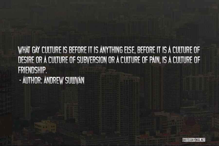 Andrew Sullivan Quotes: What Gay Culture Is Before It Is Anything Else, Before It Is A Culture Of Desire Or A Culture Of