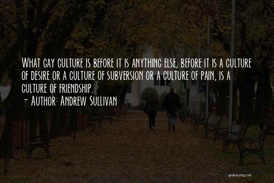 Andrew Sullivan Quotes: What Gay Culture Is Before It Is Anything Else, Before It Is A Culture Of Desire Or A Culture Of