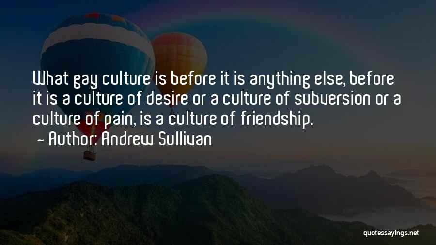 Andrew Sullivan Quotes: What Gay Culture Is Before It Is Anything Else, Before It Is A Culture Of Desire Or A Culture Of