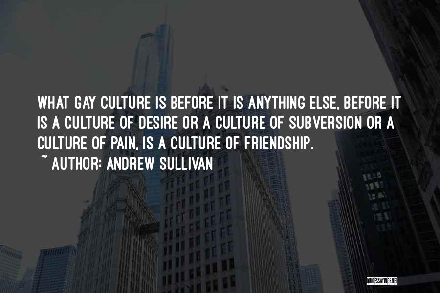 Andrew Sullivan Quotes: What Gay Culture Is Before It Is Anything Else, Before It Is A Culture Of Desire Or A Culture Of