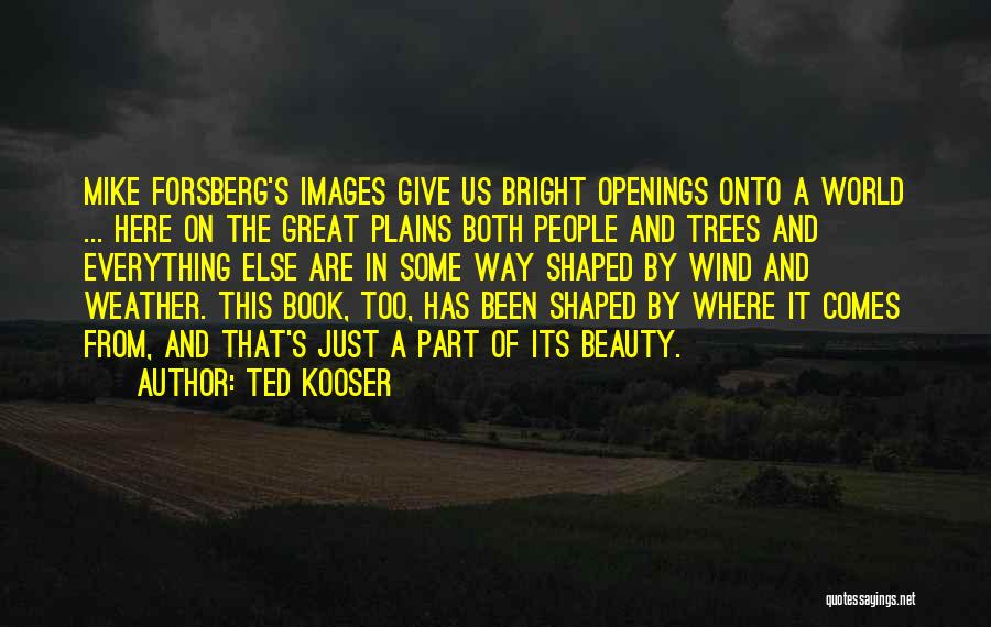 Ted Kooser Quotes: Mike Forsberg's Images Give Us Bright Openings Onto A World ... Here On The Great Plains Both People And Trees