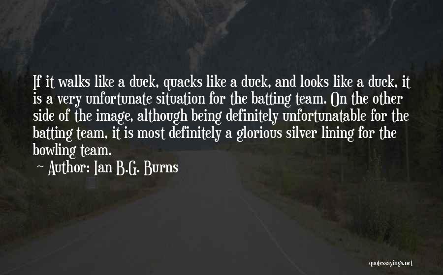 Ian B.G. Burns Quotes: If It Walks Like A Duck, Quacks Like A Duck, And Looks Like A Duck, It Is A Very Unfortunate