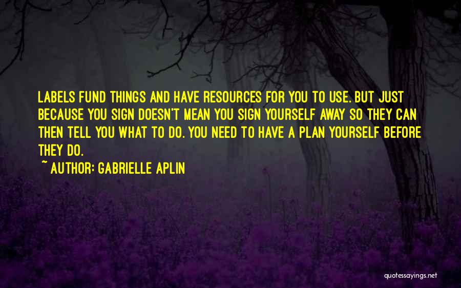 Gabrielle Aplin Quotes: Labels Fund Things And Have Resources For You To Use. But Just Because You Sign Doesn't Mean You Sign Yourself