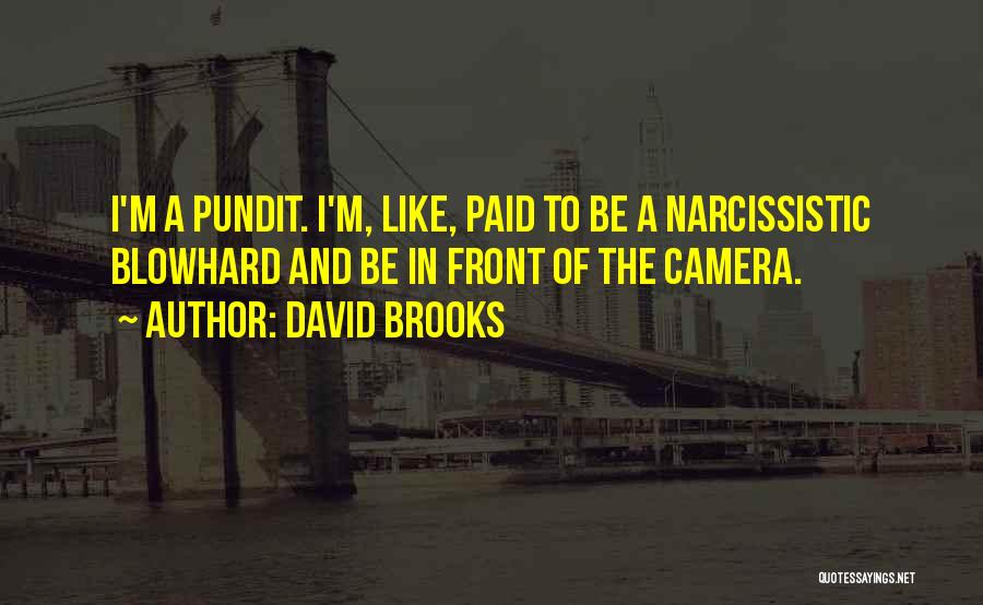 David Brooks Quotes: I'm A Pundit. I'm, Like, Paid To Be A Narcissistic Blowhard And Be In Front Of The Camera.