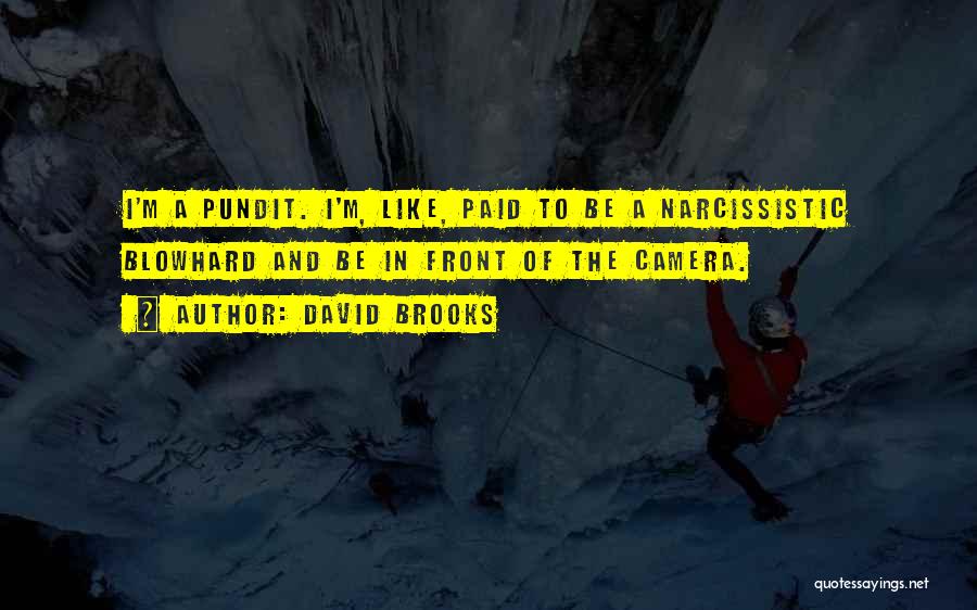 David Brooks Quotes: I'm A Pundit. I'm, Like, Paid To Be A Narcissistic Blowhard And Be In Front Of The Camera.