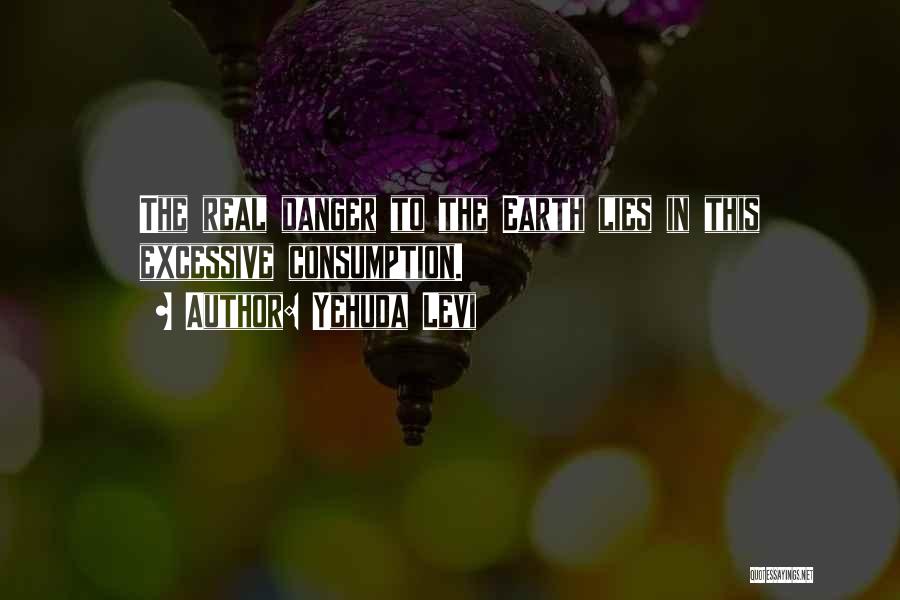 Yehuda Levi Quotes: The Real Danger To The Earth Lies In This Excessive Consumption.