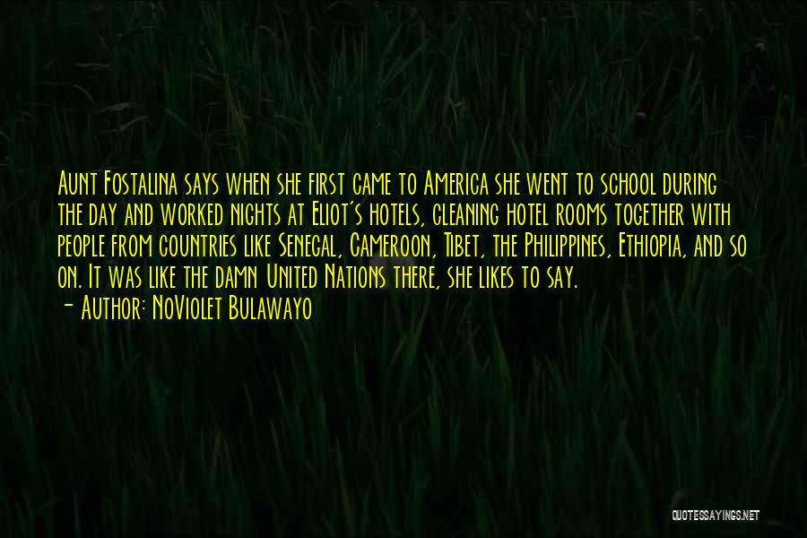 NoViolet Bulawayo Quotes: Aunt Fostalina Says When She First Came To America She Went To School During The Day And Worked Nights At