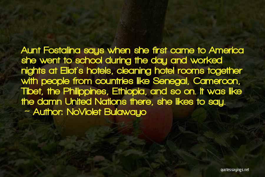 NoViolet Bulawayo Quotes: Aunt Fostalina Says When She First Came To America She Went To School During The Day And Worked Nights At