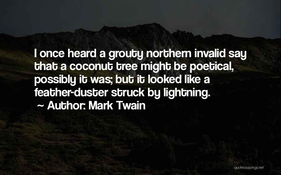 Mark Twain Quotes: I Once Heard A Grouty Northern Invalid Say That A Coconut Tree Might Be Poetical, Possibly It Was; But It