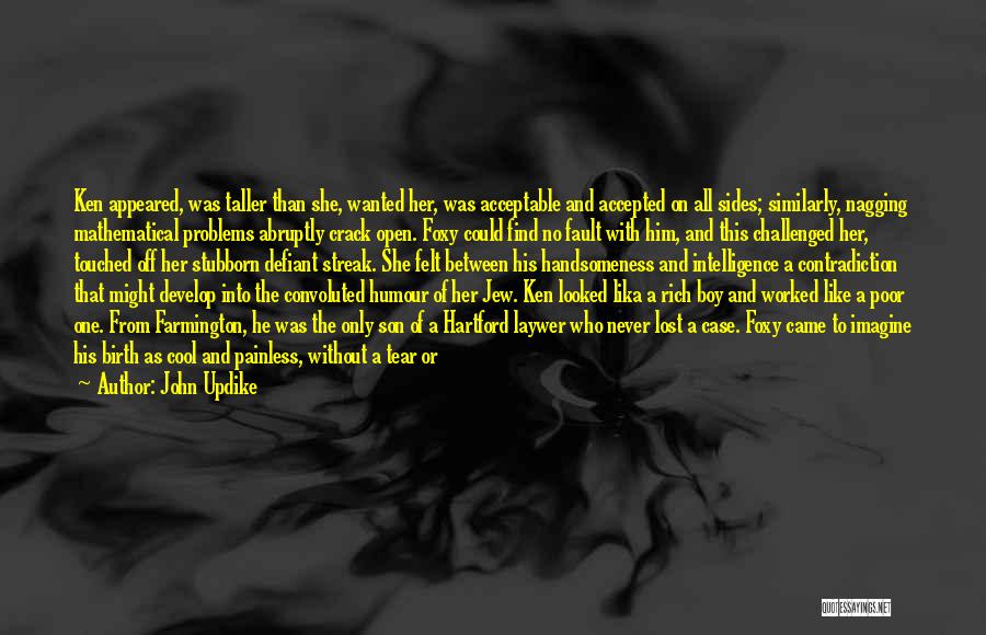 John Updike Quotes: Ken Appeared, Was Taller Than She, Wanted Her, Was Acceptable And Accepted On All Sides; Similarly, Nagging Mathematical Problems Abruptly