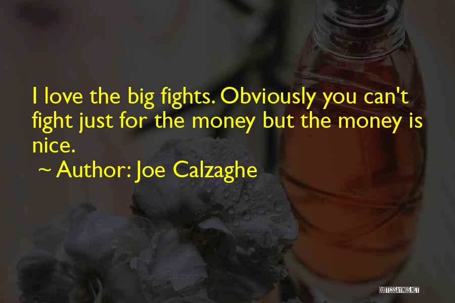 Joe Calzaghe Quotes: I Love The Big Fights. Obviously You Can't Fight Just For The Money But The Money Is Nice.