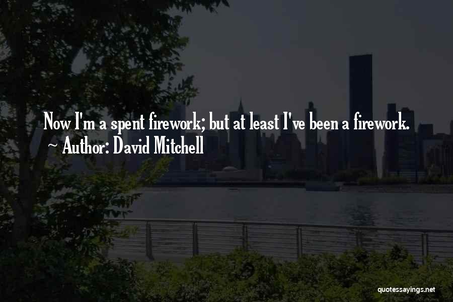 David Mitchell Quotes: Now I'm A Spent Firework; But At Least I've Been A Firework.