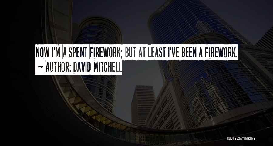 David Mitchell Quotes: Now I'm A Spent Firework; But At Least I've Been A Firework.