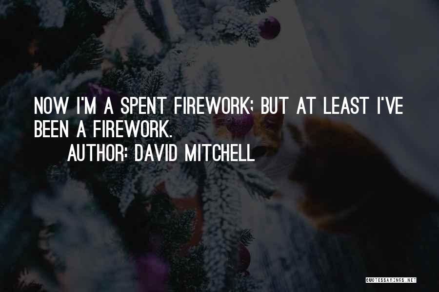 David Mitchell Quotes: Now I'm A Spent Firework; But At Least I've Been A Firework.