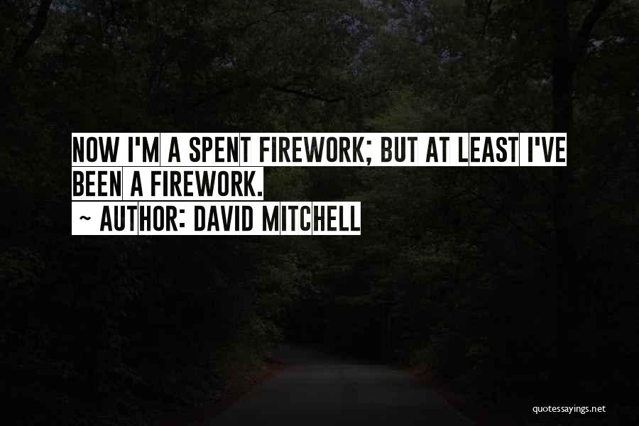 David Mitchell Quotes: Now I'm A Spent Firework; But At Least I've Been A Firework.