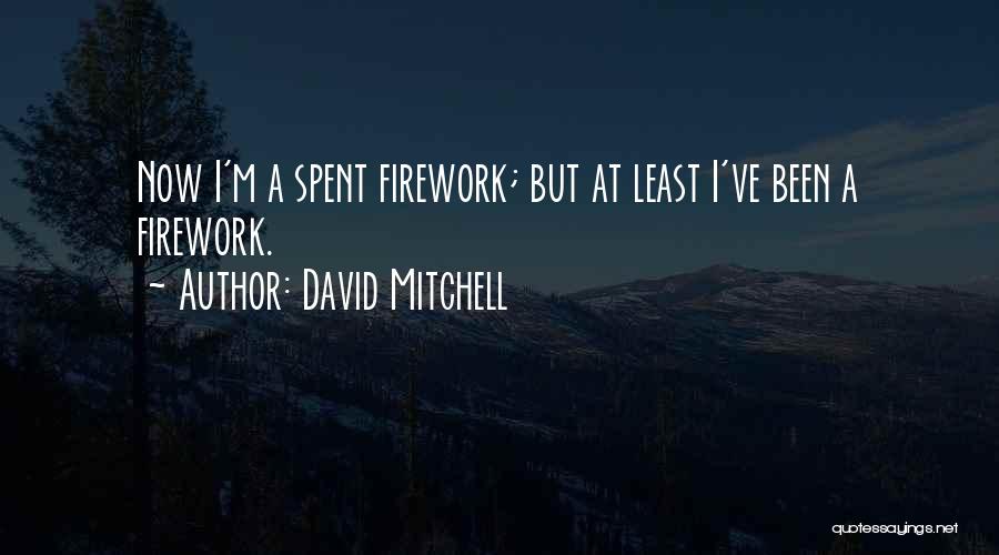 David Mitchell Quotes: Now I'm A Spent Firework; But At Least I've Been A Firework.