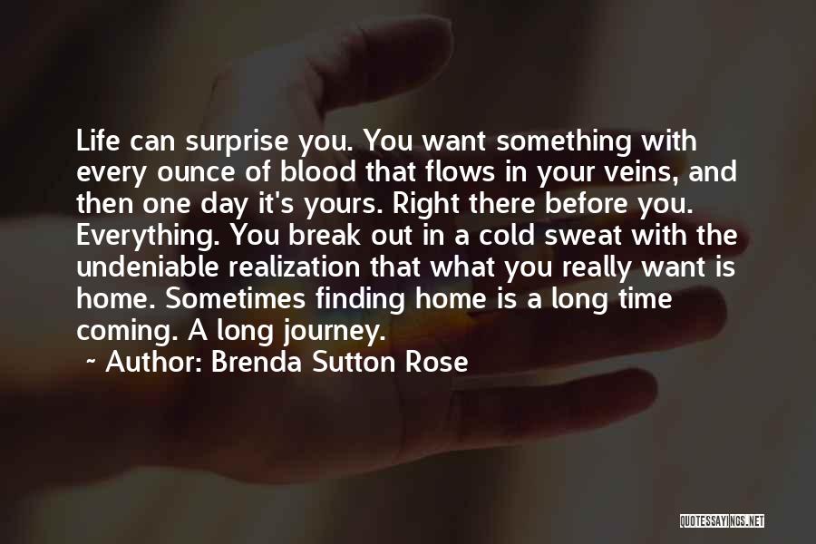 Brenda Sutton Rose Quotes: Life Can Surprise You. You Want Something With Every Ounce Of Blood That Flows In Your Veins, And Then One