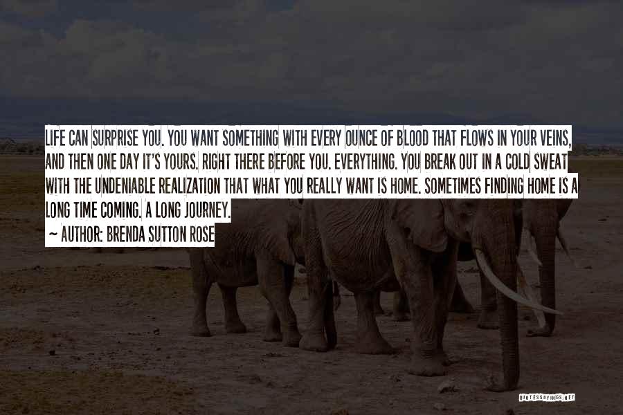 Brenda Sutton Rose Quotes: Life Can Surprise You. You Want Something With Every Ounce Of Blood That Flows In Your Veins, And Then One