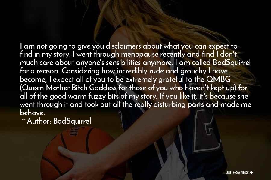 BadSquirrel Quotes: I Am Not Going To Give You Disclaimers About What You Can Expect To Find In My Story. I Went