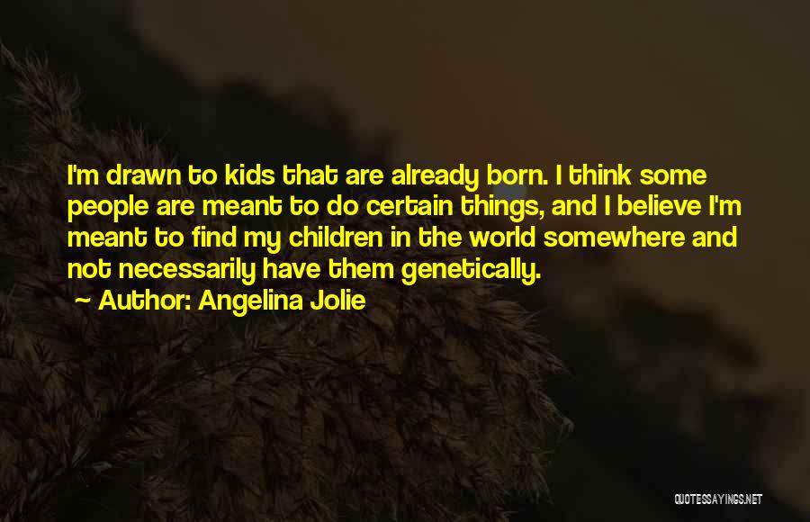 Angelina Jolie Quotes: I'm Drawn To Kids That Are Already Born. I Think Some People Are Meant To Do Certain Things, And I