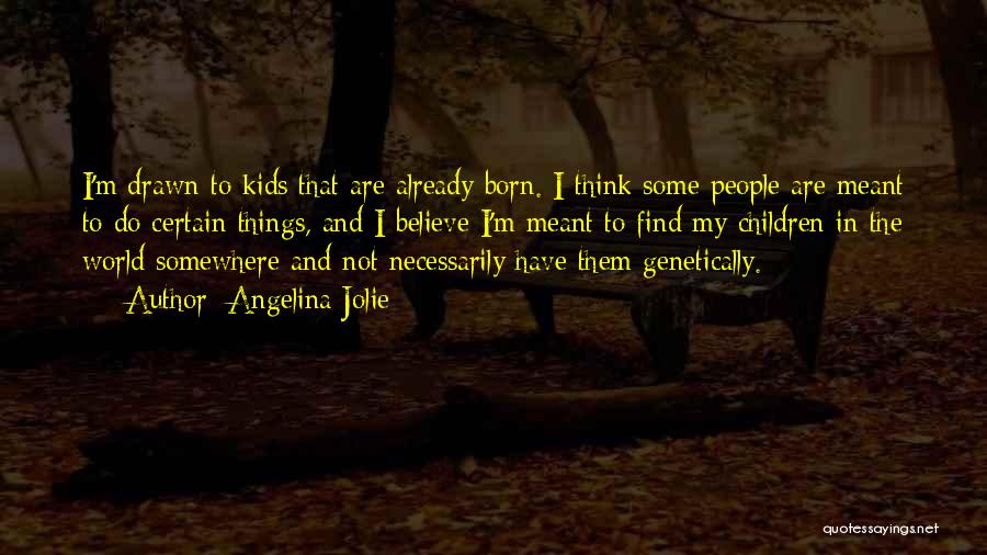 Angelina Jolie Quotes: I'm Drawn To Kids That Are Already Born. I Think Some People Are Meant To Do Certain Things, And I