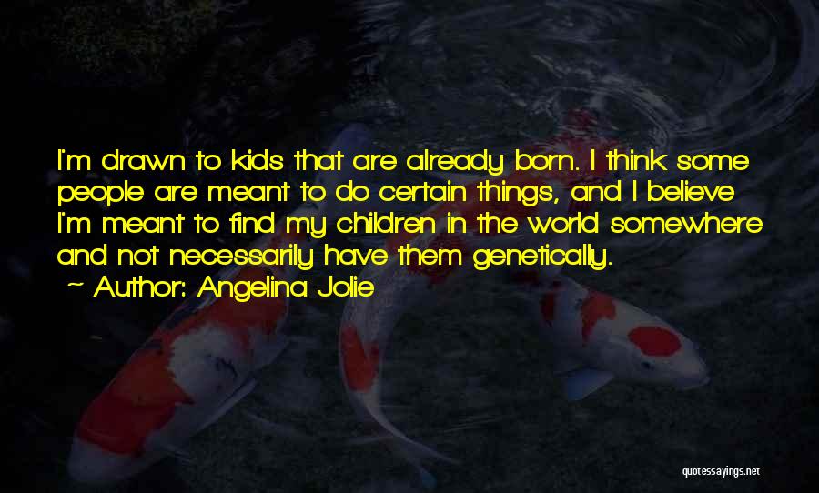 Angelina Jolie Quotes: I'm Drawn To Kids That Are Already Born. I Think Some People Are Meant To Do Certain Things, And I