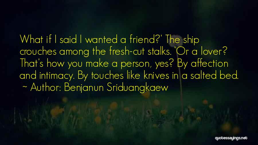 Benjanun Sriduangkaew Quotes: What If I Said I Wanted A Friend?' The Ship Crouches Among The Fresh-cut Stalks. 'or A Lover? That's How