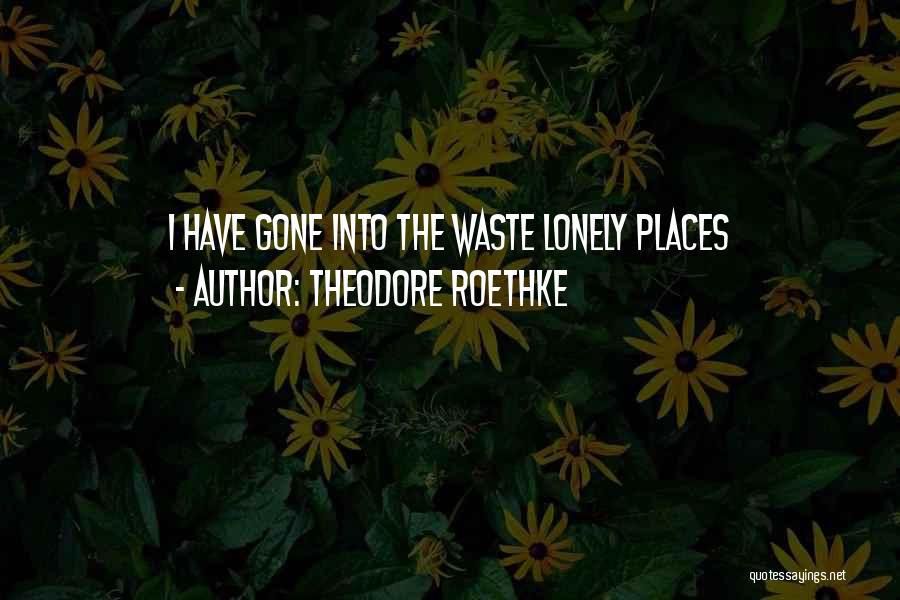 Theodore Roethke Quotes: I Have Gone Into The Waste Lonely Places