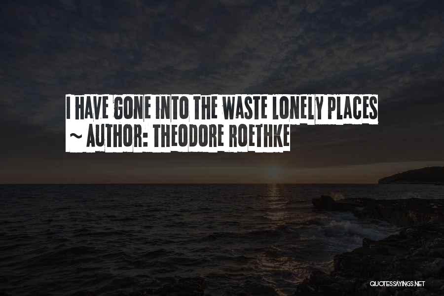 Theodore Roethke Quotes: I Have Gone Into The Waste Lonely Places