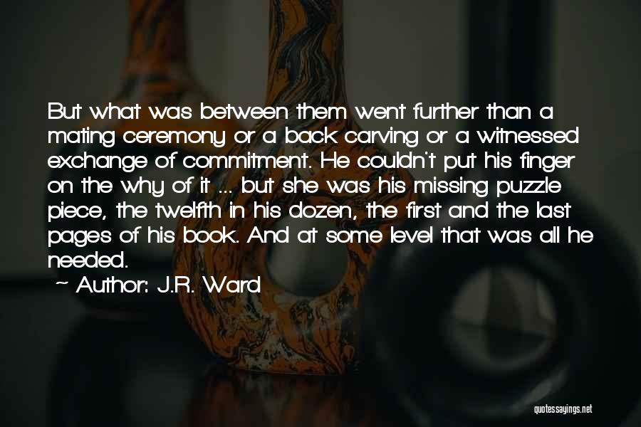 J.R. Ward Quotes: But What Was Between Them Went Further Than A Mating Ceremony Or A Back Carving Or A Witnessed Exchange Of