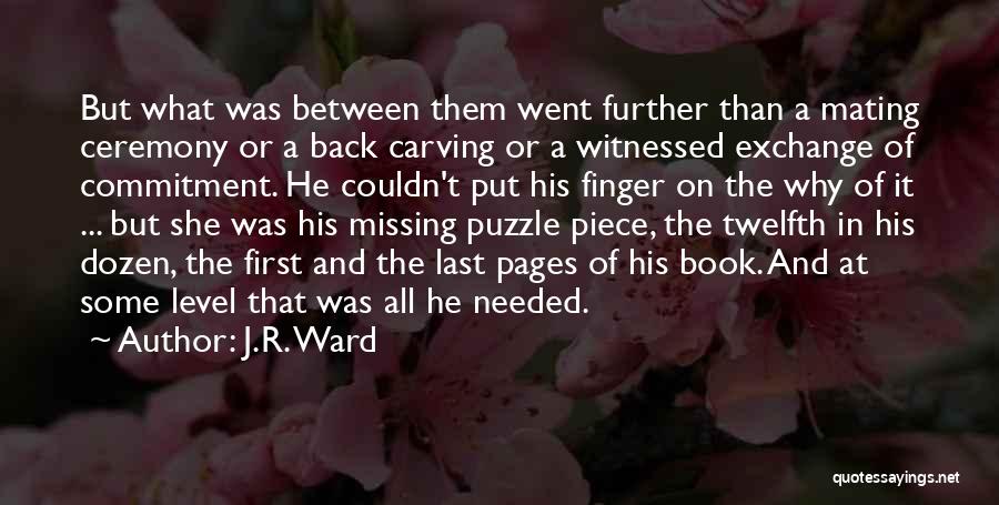 J.R. Ward Quotes: But What Was Between Them Went Further Than A Mating Ceremony Or A Back Carving Or A Witnessed Exchange Of