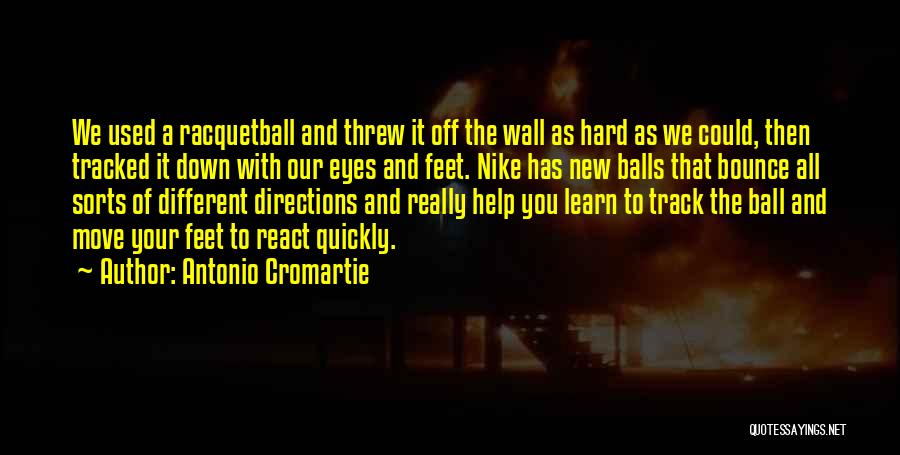 Antonio Cromartie Quotes: We Used A Racquetball And Threw It Off The Wall As Hard As We Could, Then Tracked It Down With