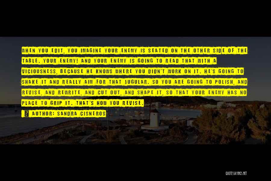 Sandra Cisneros Quotes: When You Edit, You Imagine Your Enemy Is Seated On The Other Side Of The Table. Your Enemy! And Your