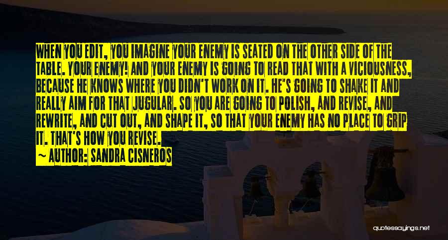 Sandra Cisneros Quotes: When You Edit, You Imagine Your Enemy Is Seated On The Other Side Of The Table. Your Enemy! And Your