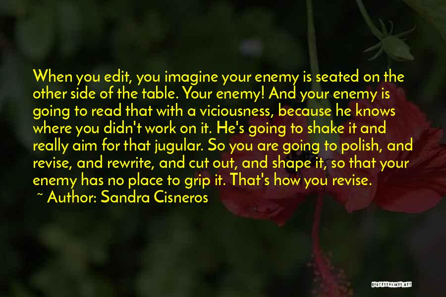 Sandra Cisneros Quotes: When You Edit, You Imagine Your Enemy Is Seated On The Other Side Of The Table. Your Enemy! And Your