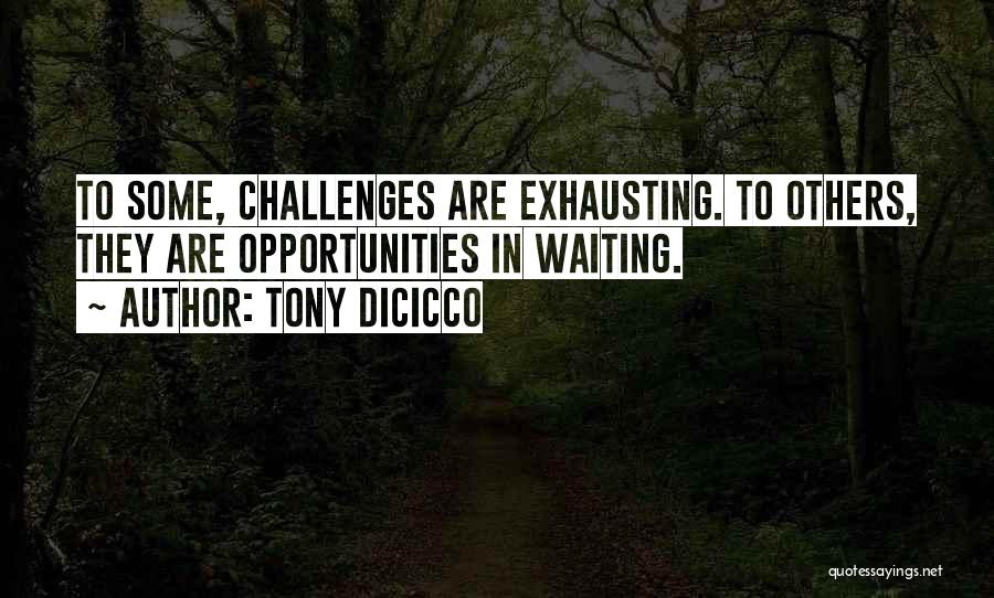 Tony DiCicco Quotes: To Some, Challenges Are Exhausting. To Others, They Are Opportunities In Waiting.