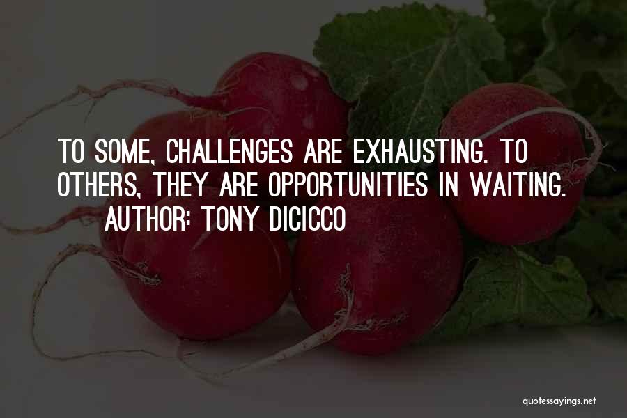 Tony DiCicco Quotes: To Some, Challenges Are Exhausting. To Others, They Are Opportunities In Waiting.