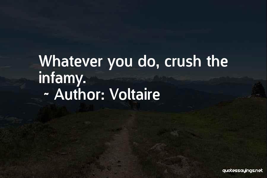Voltaire Quotes: Whatever You Do, Crush The Infamy.