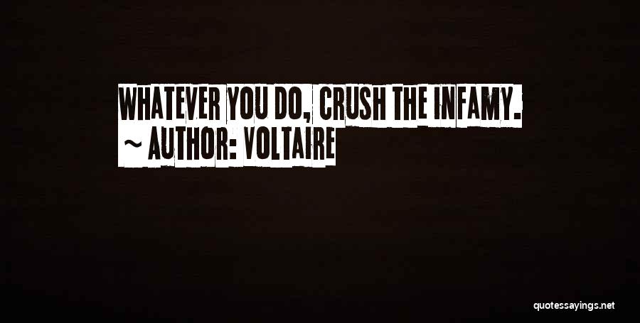 Voltaire Quotes: Whatever You Do, Crush The Infamy.